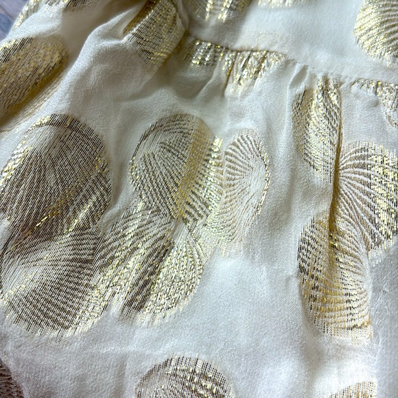 Carrement Beau Girl’s Ivory & Gold Silk Blouse - Picture 8 of 8